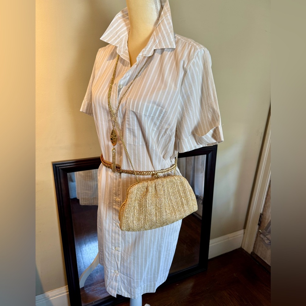 Striped White Shirt Dress - Picture 7 of 15